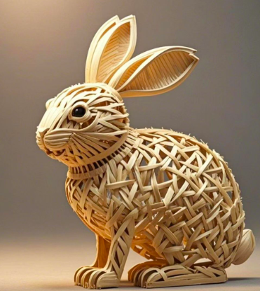 竹编兔